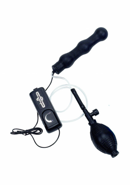 Zepplin Inflatable Vibrating Anal Wand - Black - Vibrating Butt Plug