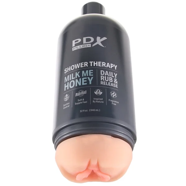 PDX Plus Shower Therapy Milk Me Honey Discreet Penis Stroker By Pipedream - Vanilla
