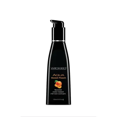 Aqua Sweet Peach Flavored Water Based Lubricant 4 Oz 120 ml