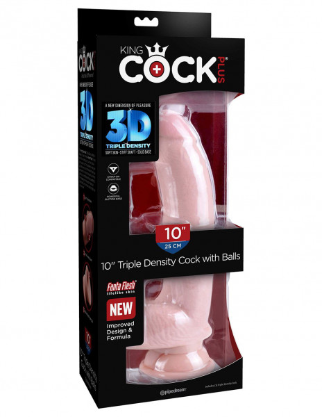 King Cock Plus 10" 3D Cock w/ Balls