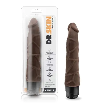 Dr Skin Cock Vibe 1 9 Inch Vibrating Cock Chocolate