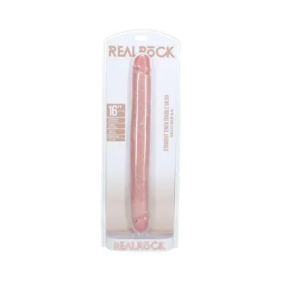 Couples Dildos Realrock 16 In Thick Double ended Dong Beige