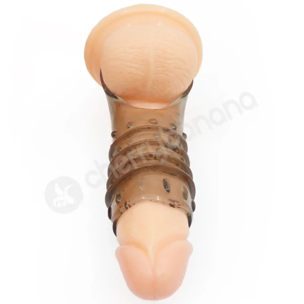 Cherry Banana Grey Beaded Screw Penis Sleeve