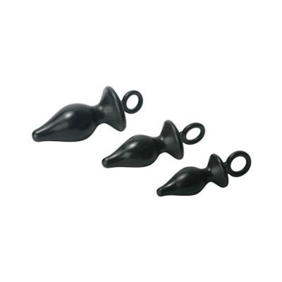 Trinity Vibes Silicone Butt Plug Kit Black Multi