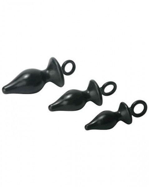 Trinity Vibes Silicone Butt Plug Kit - Black - Multi