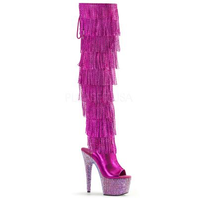 7 inches Heel 2 3 4 inches PF Open Toe Heel Thigh High Boot Side Zip