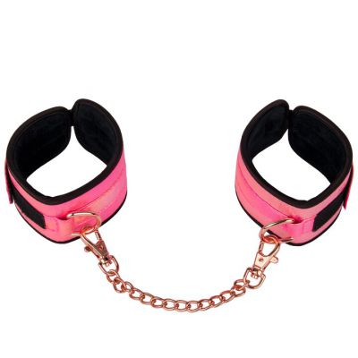 Bondara Pink Kink Rose Gold Soft Velcro Bondage Ankle Cuffs