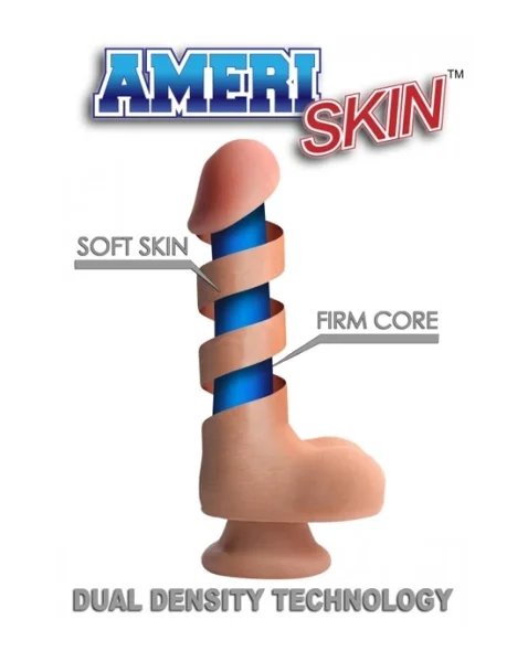 Usa Cocks Ameriskin Dildo - Brown - 9 Inch