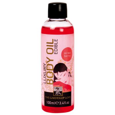 Shiatsu Luxury Body Oil Strawberry Flavoured Edible Massage Oil 100ml