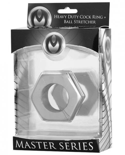 Silver Hex Heavy Duty Cock Ring and Ball Stretcher