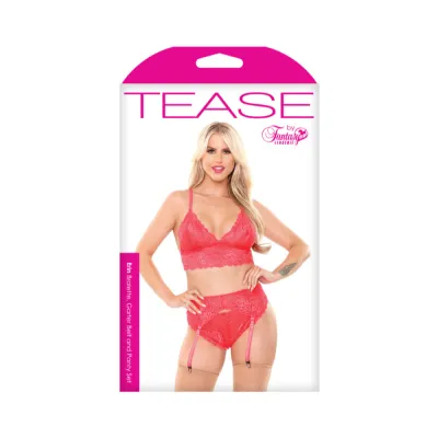 Erin Bralette garterbelt panty Pink L xl