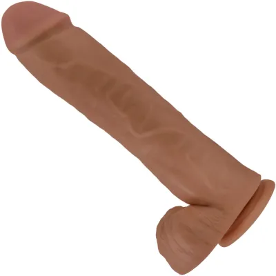 Silicone Willy s 11 5 Inch Silicone Suction Cup Dildo With Balls Caramel