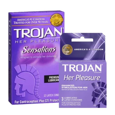 Trojan Her Pleasure Sensations Ribbed Condoms Textured Pleasure