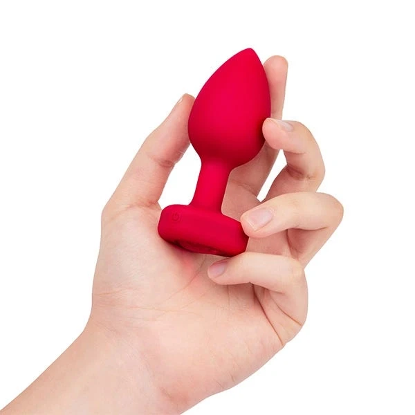 b-Vibe Remote Controlled Vibrating Jewelled Heart Butt Plug