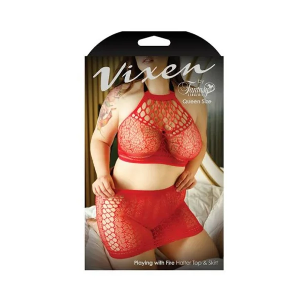 Vixen Playing With Fire Top With Skirt Queen