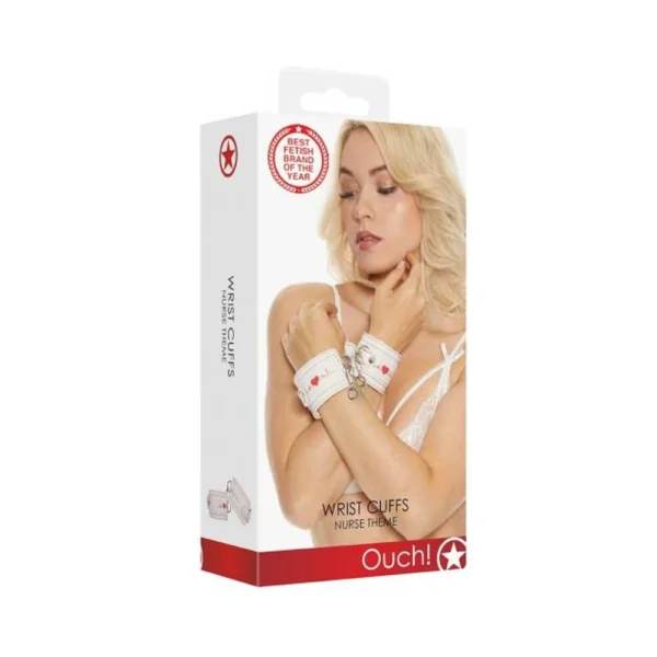 Ouch Wrist Cuffs Nurse Theme White