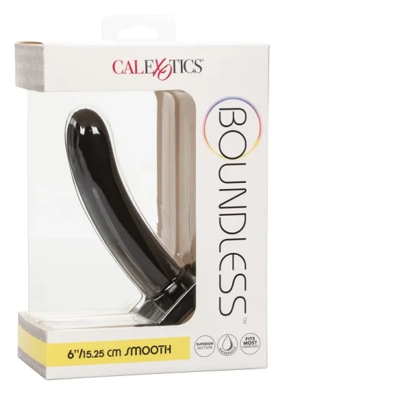 Boundless 6" Smooth Silicone Suction Cup Dildo By CalExotics - Black