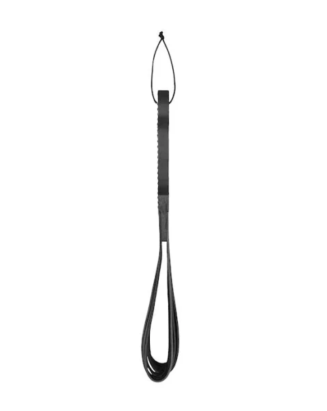 Wooden Handle Belt Whip Flogger   - Black - One Size