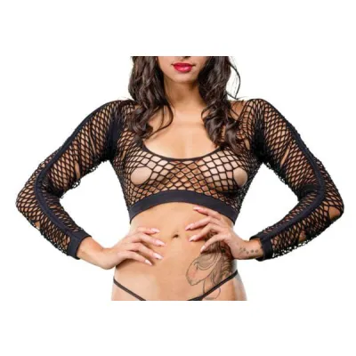 Crotchless Leggings Mixed Hole Design One Size Black