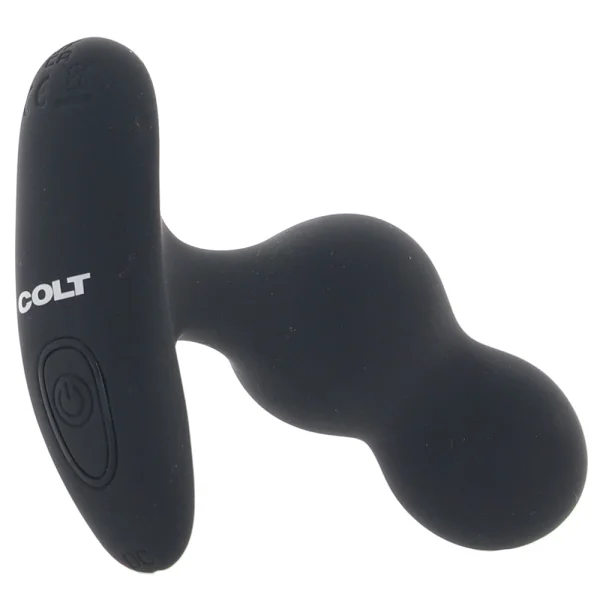 COLT Dual Power Probe Rechargeable Waterproof Silicone Anal Vibrator - Black