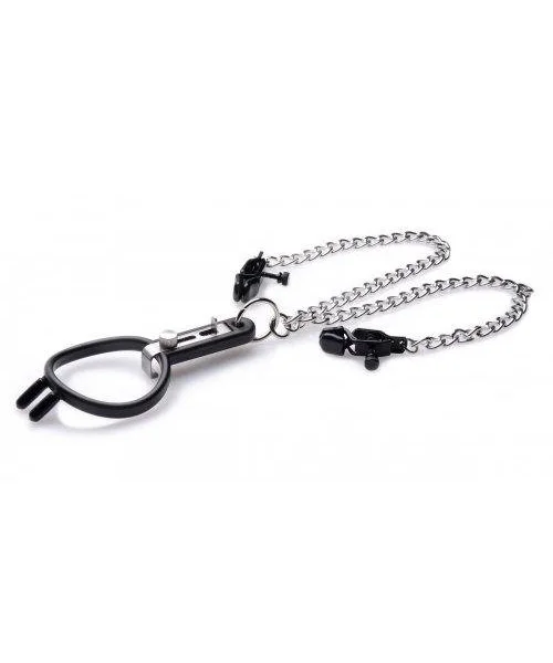 Degraded Mouth Spreader With Nipple Clamps Black