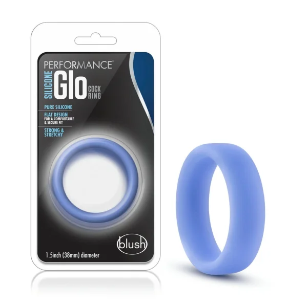 Blush Performance Blue Glow Silicone Glo Cock Ring — image 7 of 7