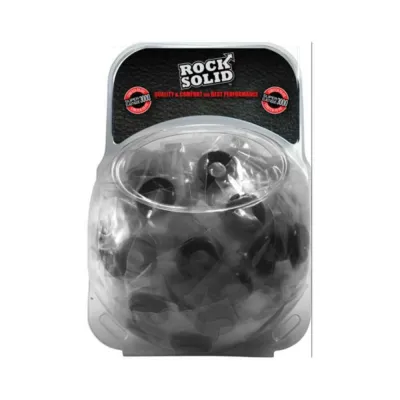 Rock Solid Donut C ring Clambowl Of 100 Pieces Black
