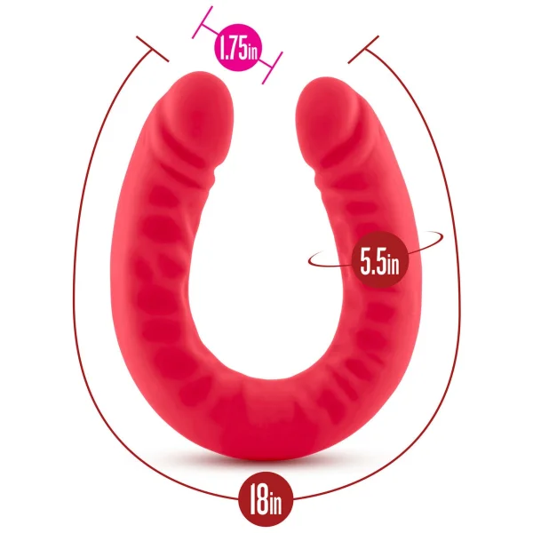 Ruse 18 Inch Silicone Double Headed Dildo by Blush Novelties - Cerise