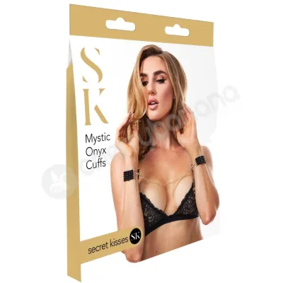 Secret Kisses Mystic Onyx Cuffs Black Gold Jewellery Restraints