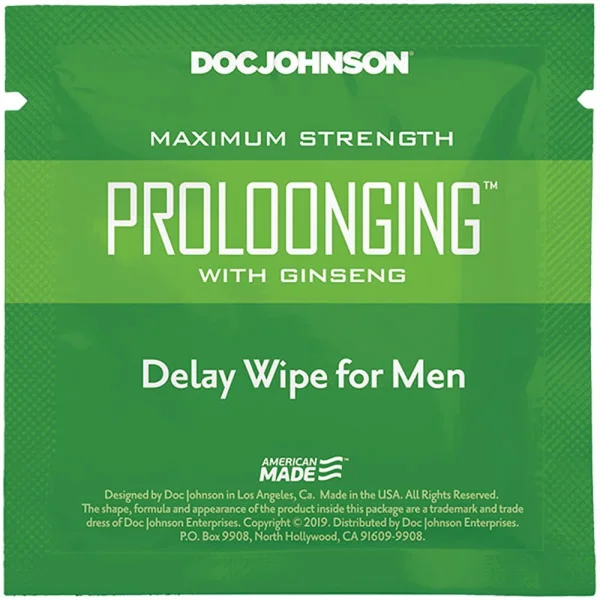 Proloonging With Ginseng Delay Wipes For Men 10 Pack