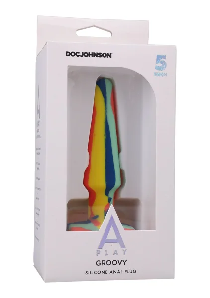 A-Play Groovy Silicone 5" Anal Plug By Doc Johnson - Berry