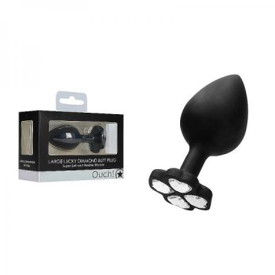 Ouch Large Lucky Diamond Butt Plug Black