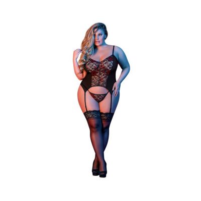 Magic Silk Sexy Time Merry Widow G set Black Queen Size