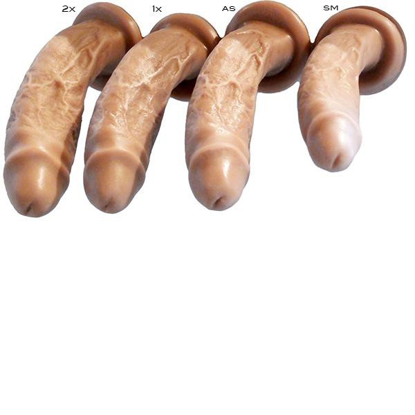 SquarePegToys® Mel Harness SuperSoft Bronze Silicone Dildo with Suction Cup