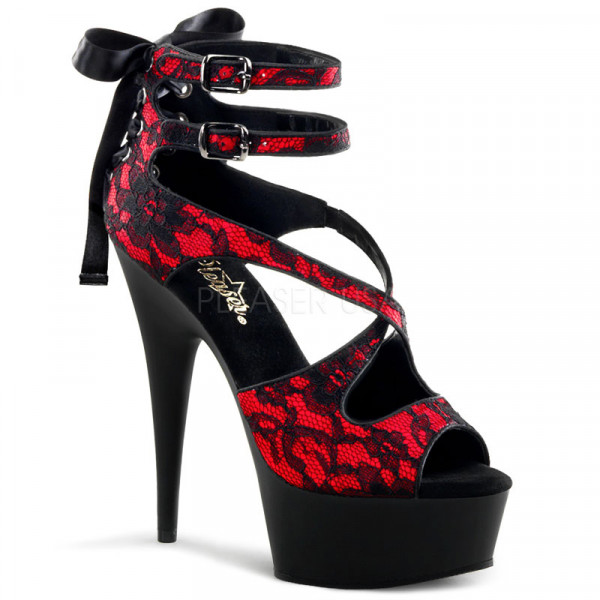 DELIGHT-678LC - 6" Heel, 1 3/4" PF Criss Cross Double Ankle Strap Sandal