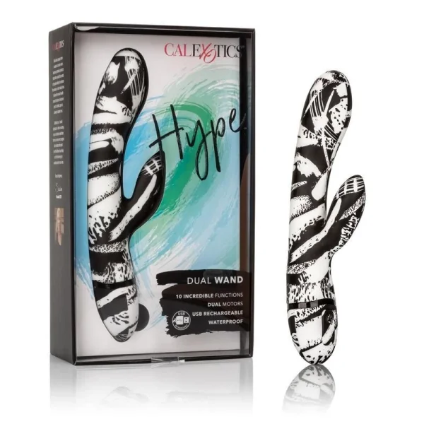 Hype Dual Wand Rechargeable Silicone Dual Stimulation Vibrator By CalExotics