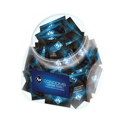 ID Extra Thin Latex Condoms 144 Count Fishbowl Display