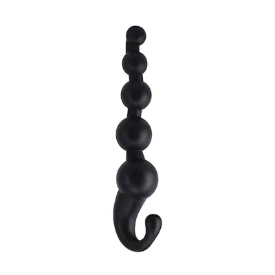 Bubble Gum Anal Beads Black 7 Inch