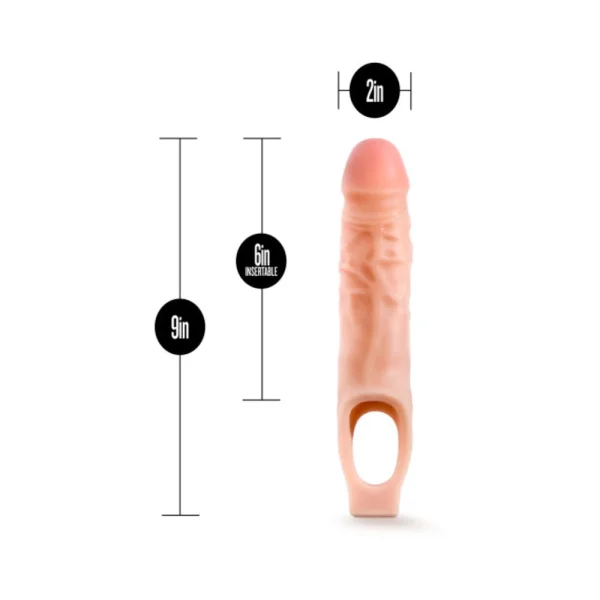 Performance 9 Inch Cock Sheath Penis Extender Vanilla