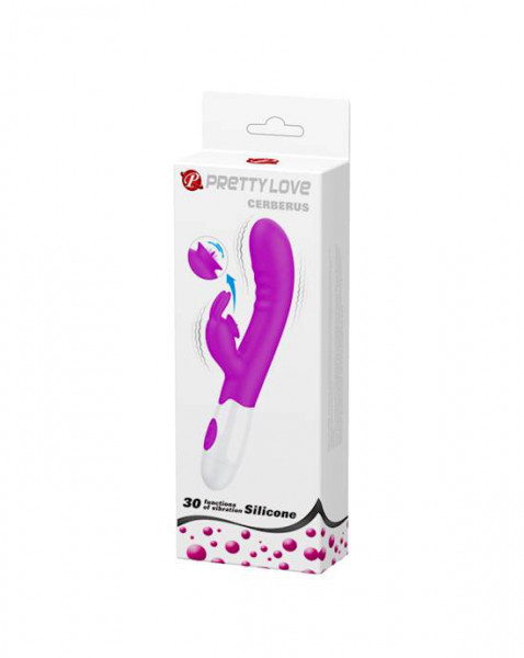 Cerberus Rabbit Vibrator - 8.1 Inch - Purple - 8.1 Inch