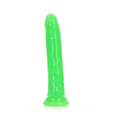 Realistic Dildos Realrock Glow In The Dark Slim 9 In Dildo Neon Green