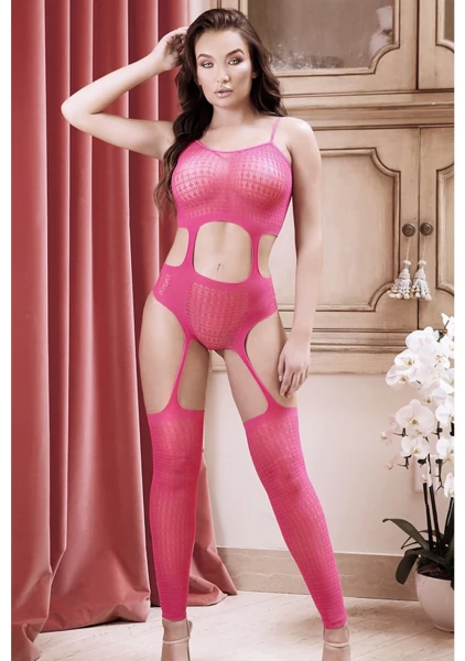 Afterglow Cutout Teddy with Attached Footless Stockings