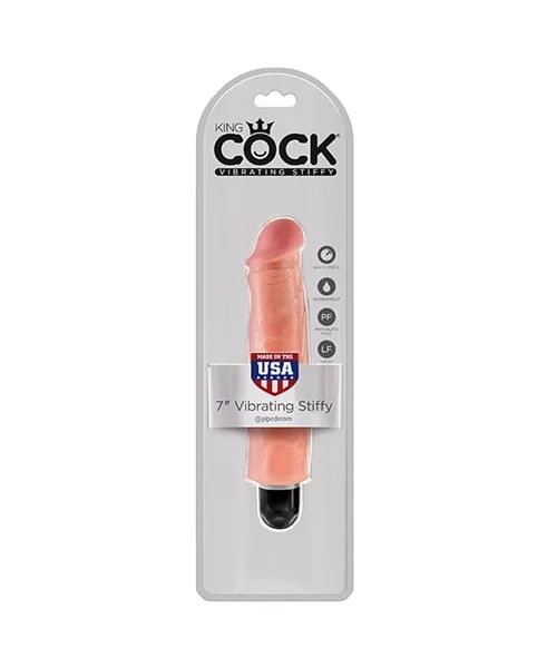 King Cock 7" Vibrating Stiffy White Flesh — image 4 of 4