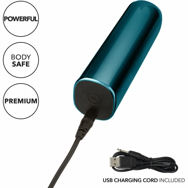 Glam Supercharged Waterproof Rechargeable Power Bullet By CalExotics - Blue