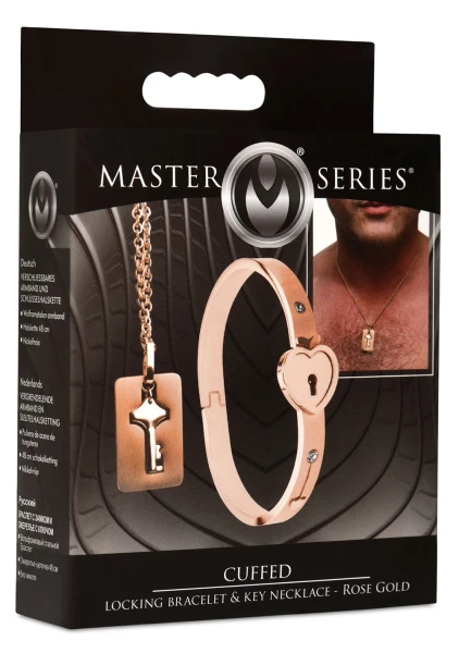 Cuffed Locking Bracelet and Key Necklace