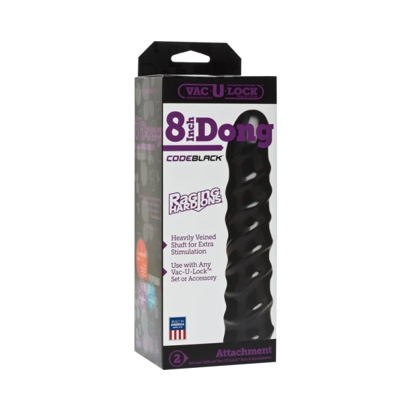 Vac-U-Lock 8 inches Dong Raging Hard-Ons Black