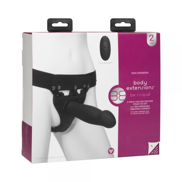 Body Extensions Be Risque Vibrating Hollow Strap On Set O/S