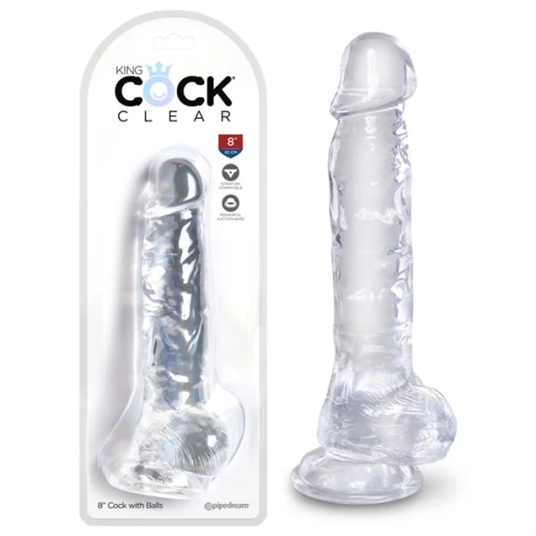 Pipedream Products King Cock Clear 8" Cock With Balls — image 3 of 9