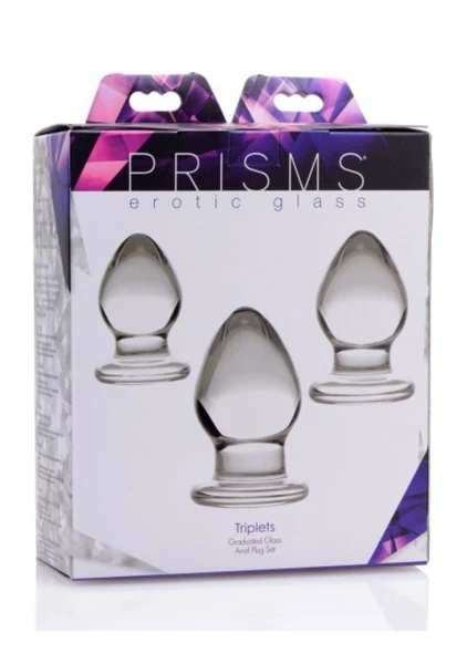 Prisms Triplets 3-Piece Glass Anal Plug Kit