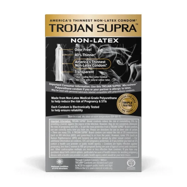 Trojan Supra Bareskin Condoms | Non-Latex Condoms